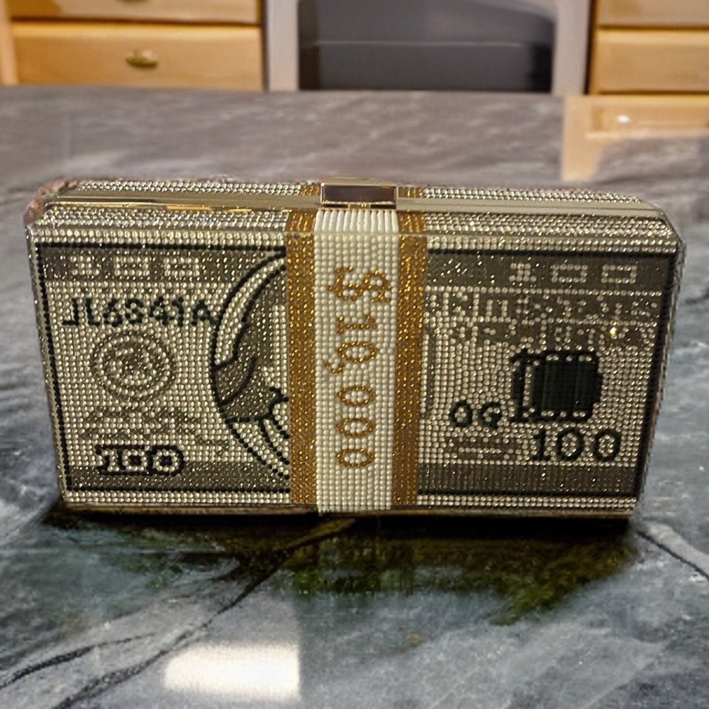 Money Rhinestone Purse